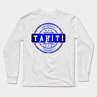 TAHITI Stamp Blue Paradise Long Sleeve T-Shirt